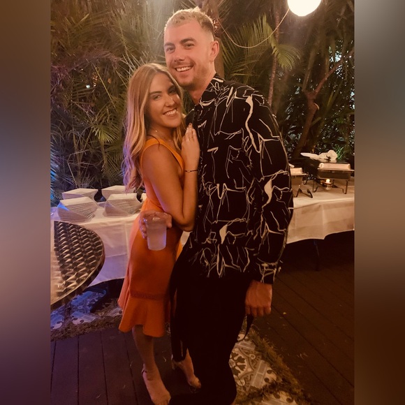 Lulu's Orange Mini Dress with Ruffle Hem - Picture 2 of 6